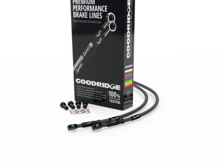 Goodridge 93-97 Yamaha YZF750 Carbon Front SS Brake Lines w Black Fittings Cheap