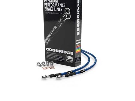 Goodridge 81-83 Yamaha XV750SE Single Disc Electric Blue Front SS Brake Lines Sale