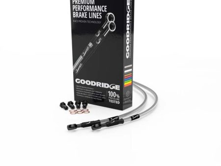 Goodridge 93-97 Yamaha YZF750 Clear Front SS Brake Lines w Black Fittings For Sale