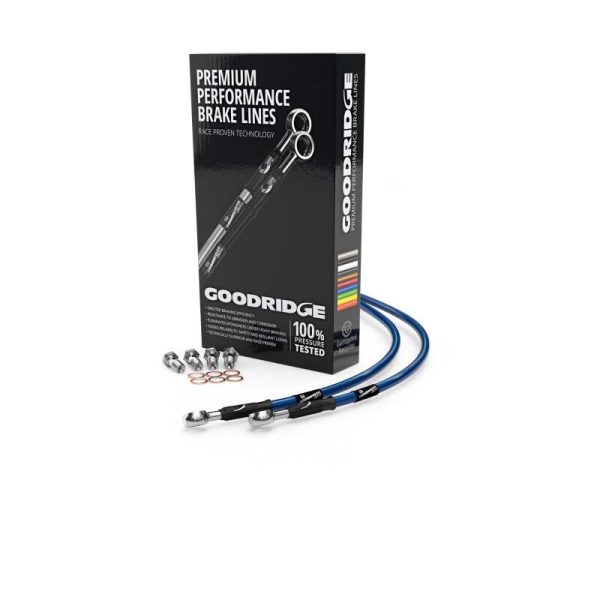 Goodridge 91-96 Yamaha TDM850 Electric Blue Race Front SS Brake Lines For Sale