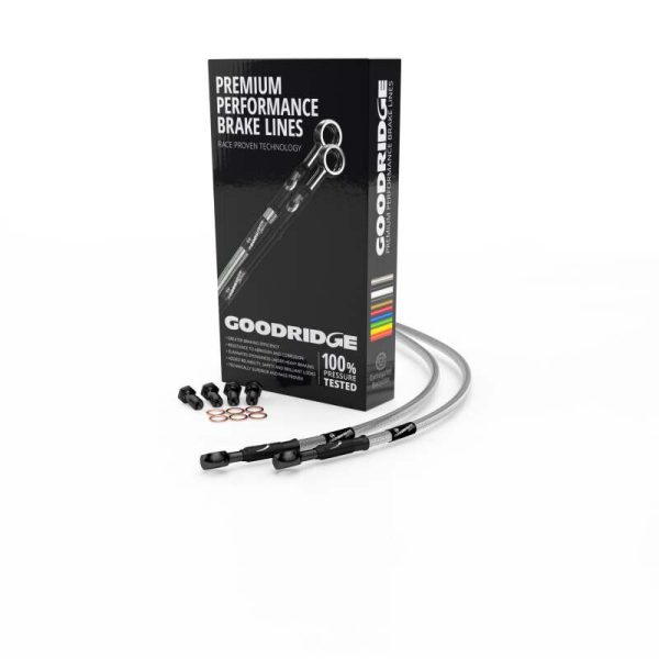 Goodridge 93-97 Yamaha YZF750 Clear Rear SS Brake Lines w Black Fittings Hot on Sale