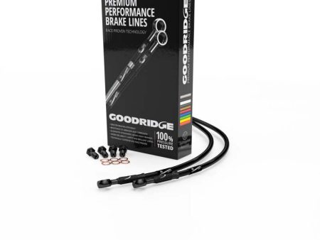 Goodridge 91-96 Yamaha TDM850 Black Race Front SS Brake Lines w Black Fittings For Cheap