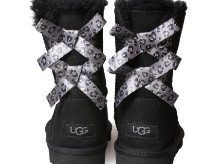 UGG Bailey Bow II Exotic Black Boots - Youth on Sale