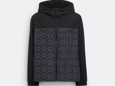 Coach Outlet Signature Full Zip Windbreaker Discount