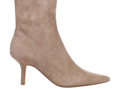 Alston Suede Ankle Zippered Pointed Toe Booties For Sale