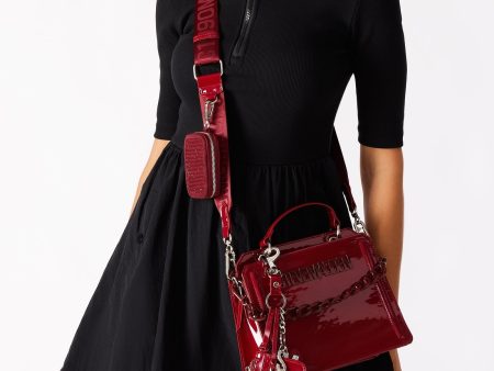 EVELYN BAG AND AMORE BAG CHARM BURGUNDY BUNDLE For Cheap