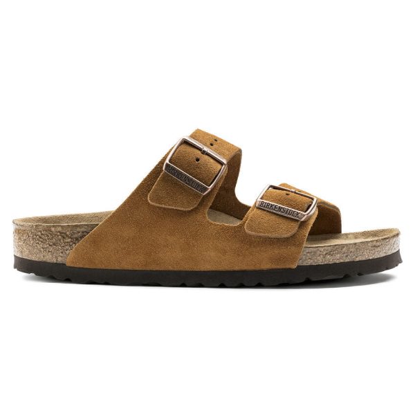 Birkenstock Arizona Suede Soft Footbed Sandal in Mink Discount