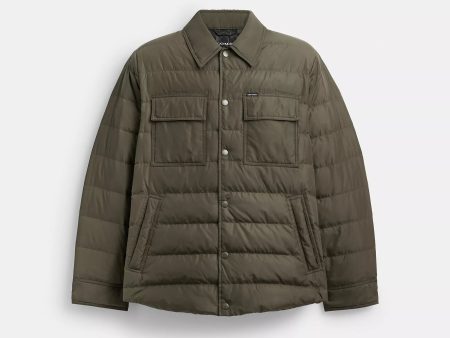 Coach Outlet Lightweight Shirt Down Jacket In Recycled Polyester For Sale