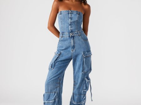 DUO DENIM JUMPSUIT Hot on Sale