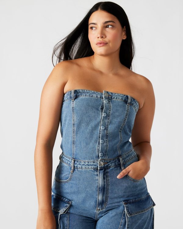 DUO DENIM JUMPSUIT Hot on Sale