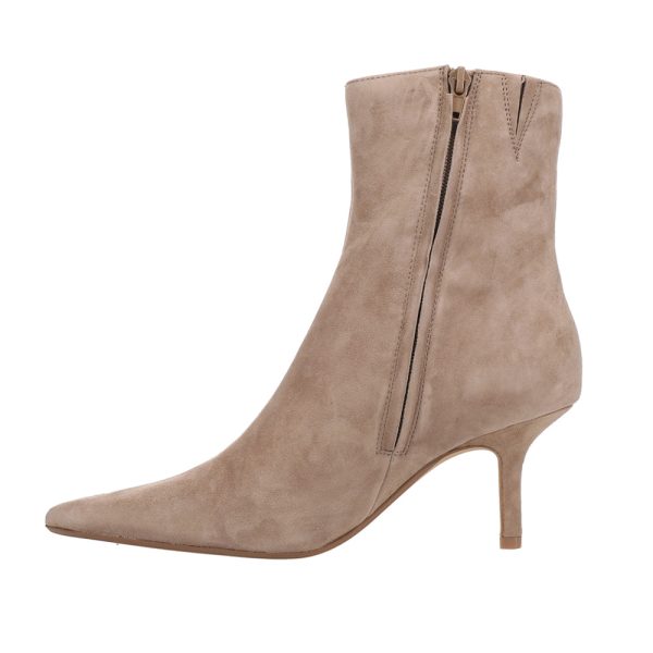 Alston Suede Ankle Zippered Pointed Toe Booties For Sale