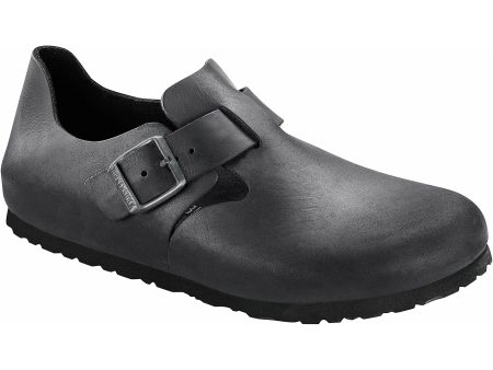 Birkenstock London Oiled Leather Classic Footbed in Black Cheap