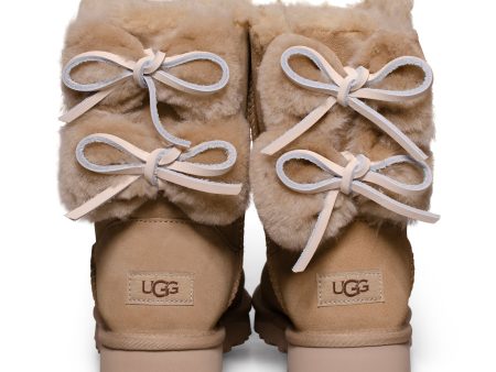 UGG Classic Double Bow Short Mustard Seed Boots - Women s Cheap