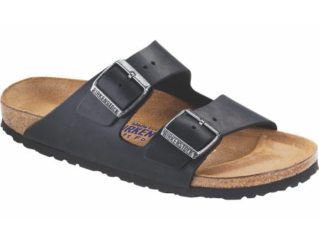 Birkenstock Arizona Oiled Leather Soft Footbed Sandal in Black Online now