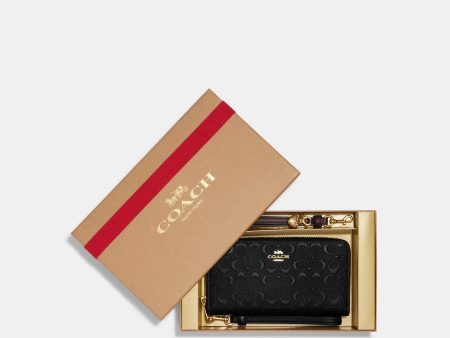 Coach Outlet Boxed Long Zip Around Wallet In Signature Leather Hot on Sale