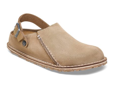 Birkenstock Lutry Premium Suede Leather in Gray Taupe Discount