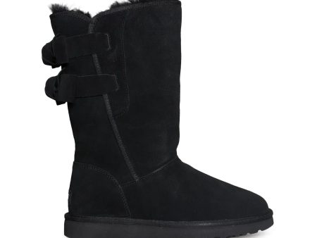 UGG Allegra Bow II Black Boots - Women s Fashion