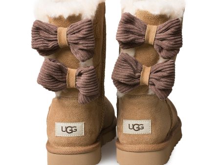 UGG Bailey Bow Corduroy Chestnut Boots - Women s For Sale