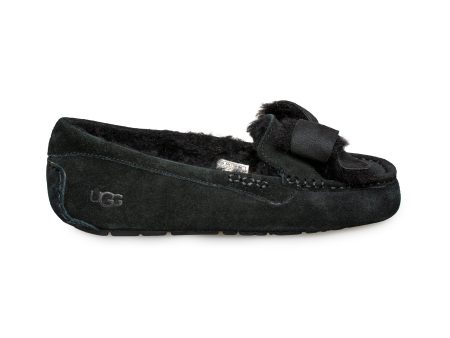 UGG Ansley Heritage Bow Black Slippers - Women s Supply