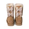 UGG Bailey Bow Abstract Splatter Chestnut Boots - Women s For Cheap