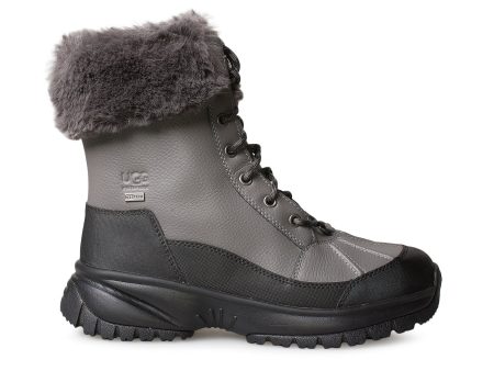 UGG Yose Fluff Dark Grey Boots - Women s For Cheap