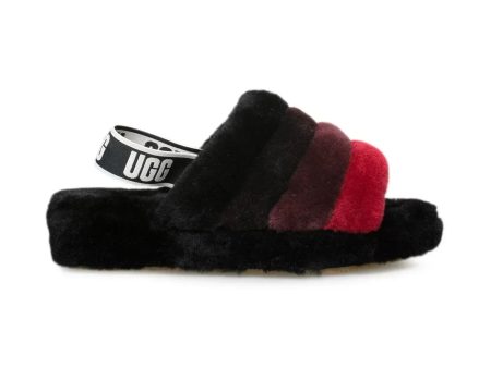 UGG Fluff Yeah Black Multi Slippers - Women s Hot on Sale