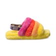 UGG Fluff Yeah Slide Pride Rainbow Yellow Slippers - Men s Cheap