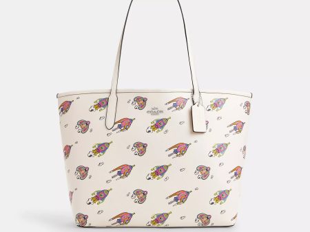 Coach Outlet Cosmic Coach City Tote Bag With Rocket Print For Discount