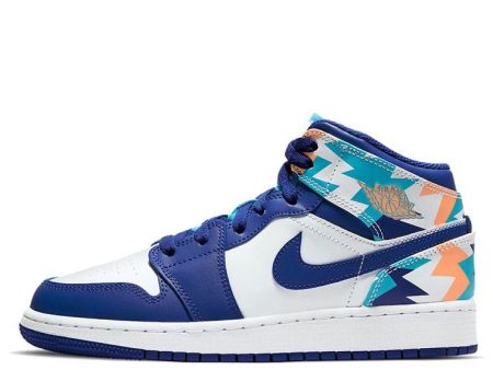 Air Jordan 1 Mid GS  Geometric Pint  555112-105 on Sale