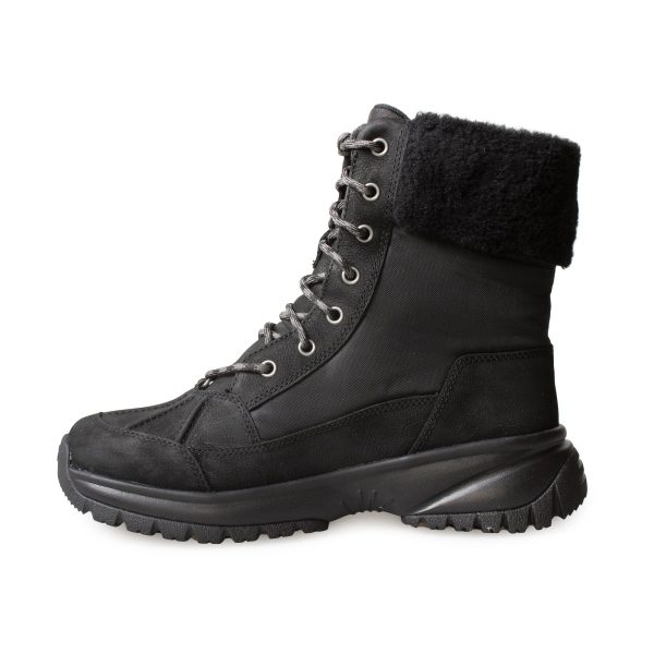 UGG Yose Fluff Hiker Black Boots - Women s Discount