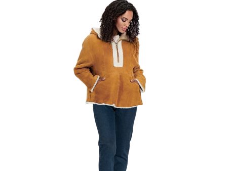 UGG LU Reversible Shearling Chestnut Hoodie - Women s Discount