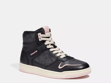 Coach Outlet High Top Sneaker In Signature Canvas For Sale