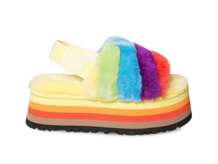 UGG Disco Stripe Slide Pride Rainbow Combo Slippers - Women s Online Hot Sale