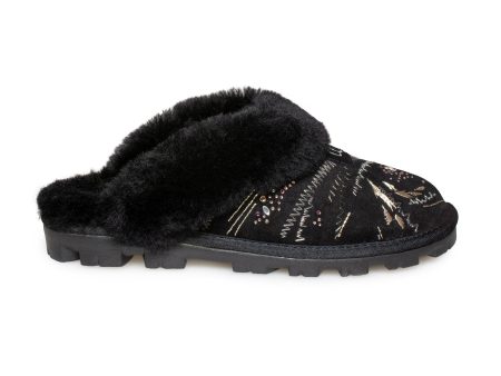 UGG Coquette Gold Burst Black Slippers - Women s Online